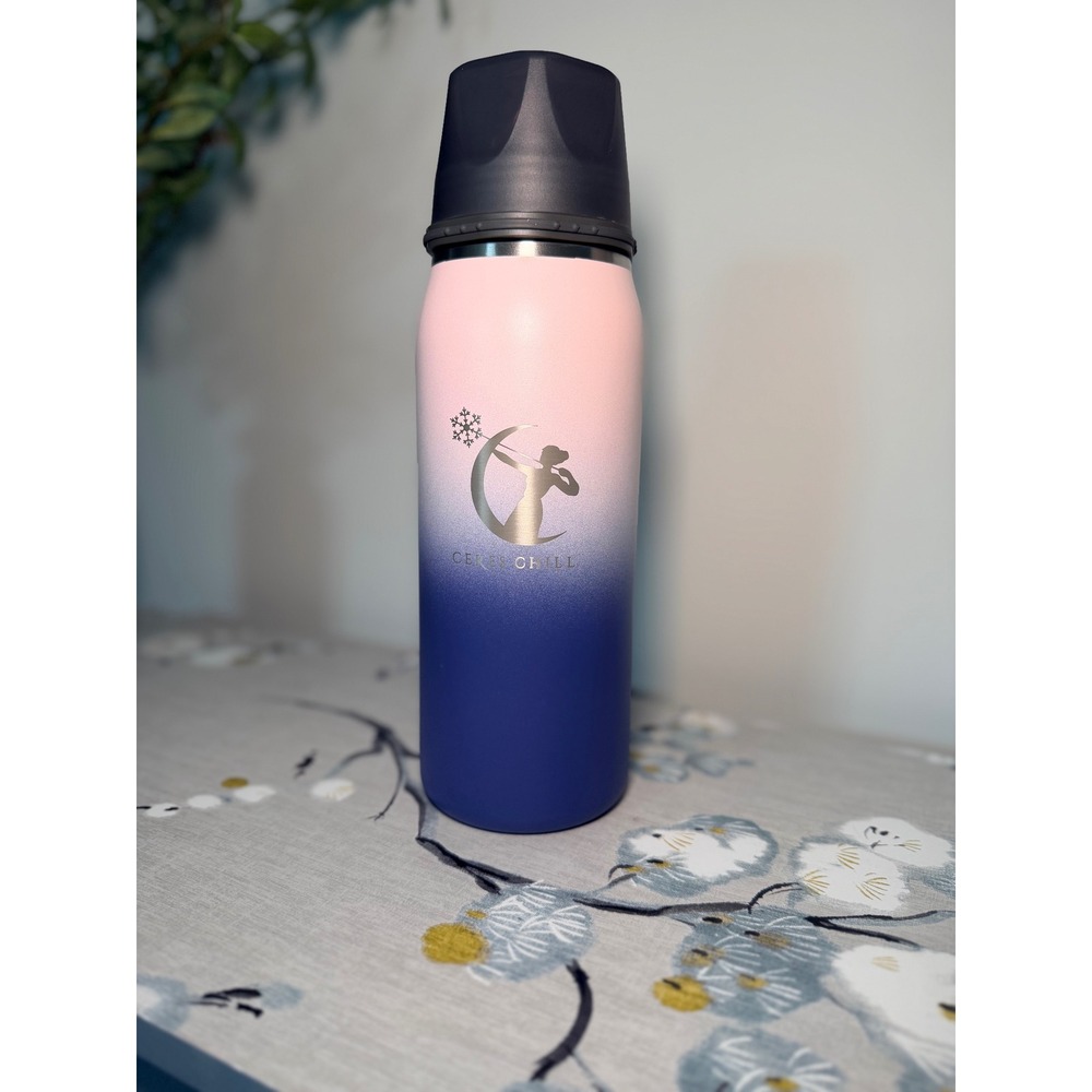 Ceres Chill Breastmilk Chiller Pink Navy Blue Ombre 32oz Stainless Steel Storage